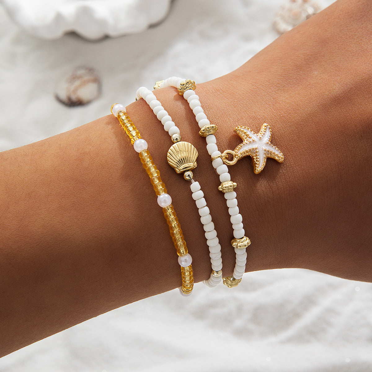 Woven Adjustable Women's Anklet 3-piece Set