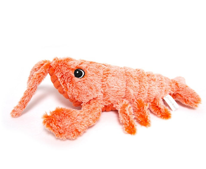 Pet Toys Electric Jumping Shrimp USB Charging Simulation Lobster Funny Cat Plush Pets Toy - X2-Shopping