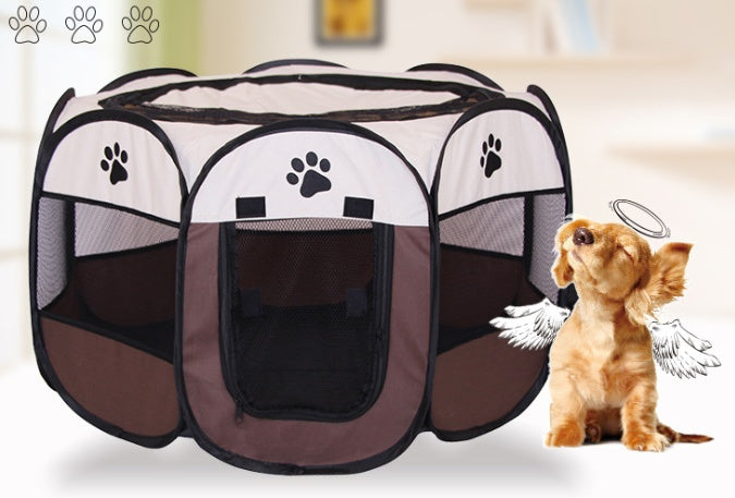 Fast folding octagonal pet fence, 600D Oxford cloth, waterproof and catching cat, dog cage, pet cage - X2-Shopping