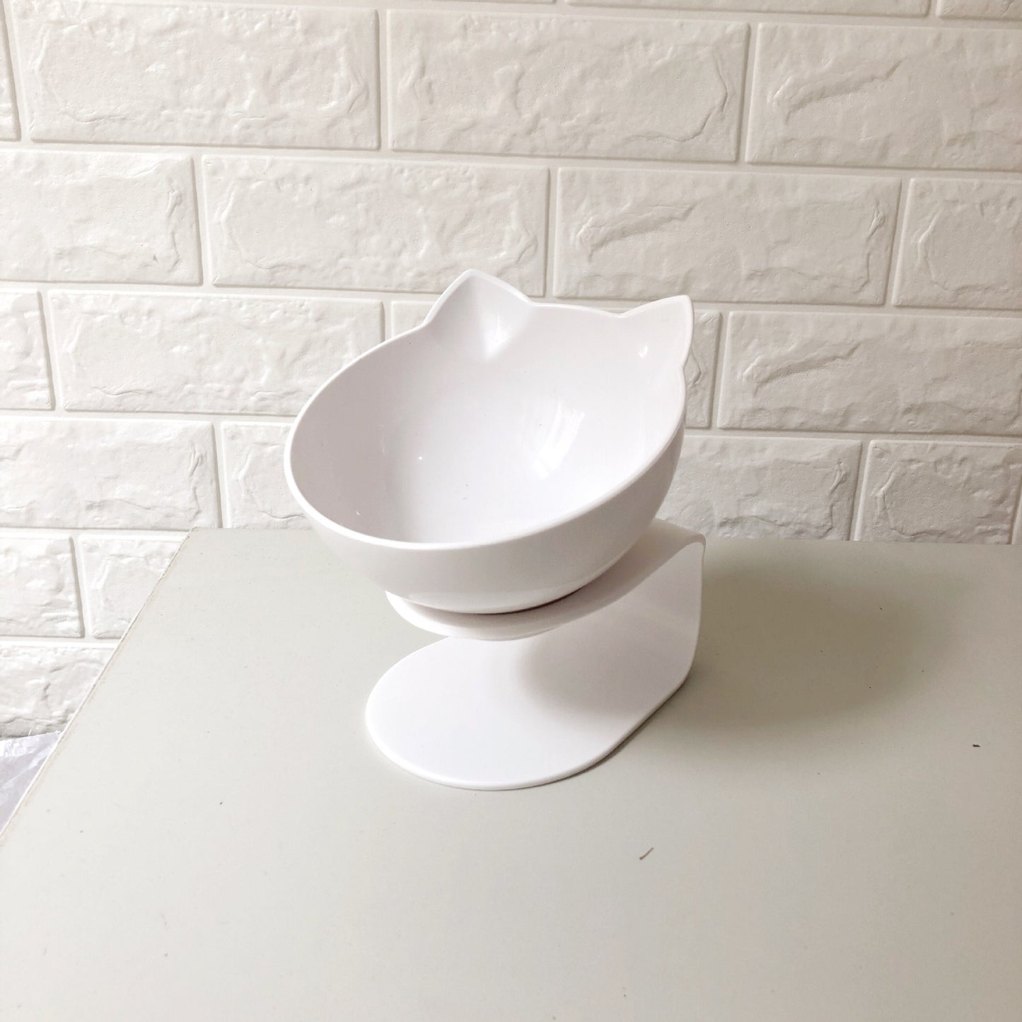 New Inclined Food Cat Ear Oblique Mouth Transparent Single Pet Bowl - X2-Shopping