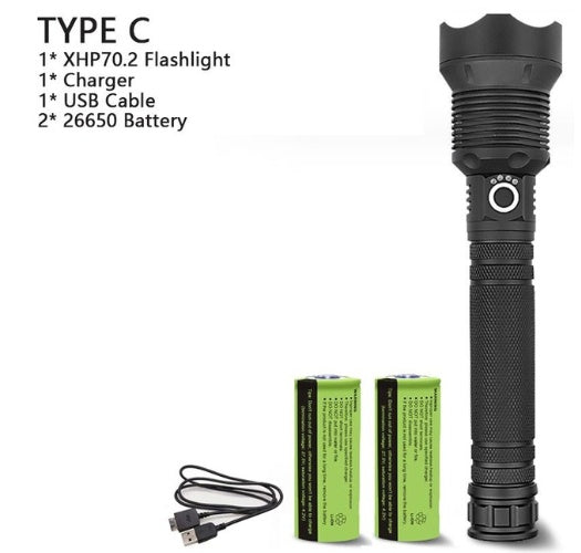 XHP70.2 Leistungsstarke USB-LED-Taschenlampe