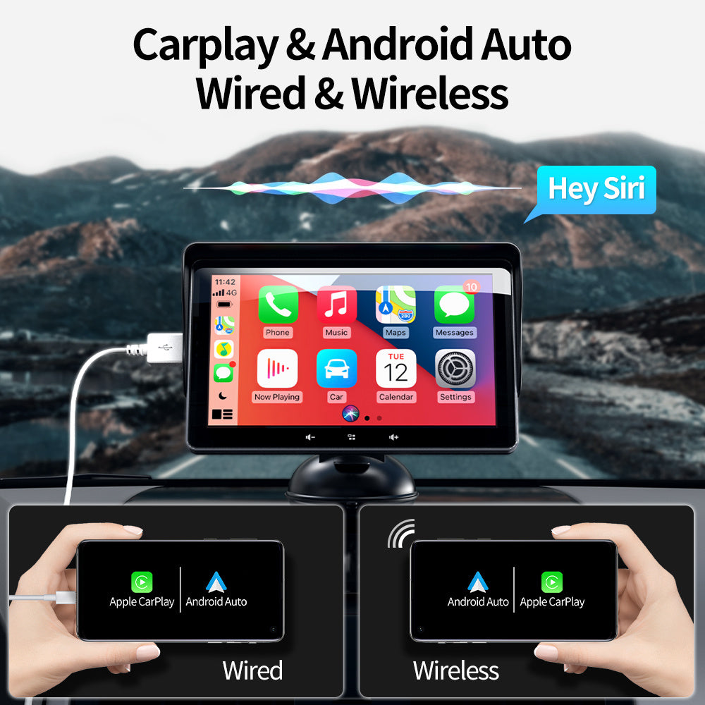 7 Auto Wireless CarPlay Display Zigarettenanzünder Schnittstelle Saugnapf Universal
