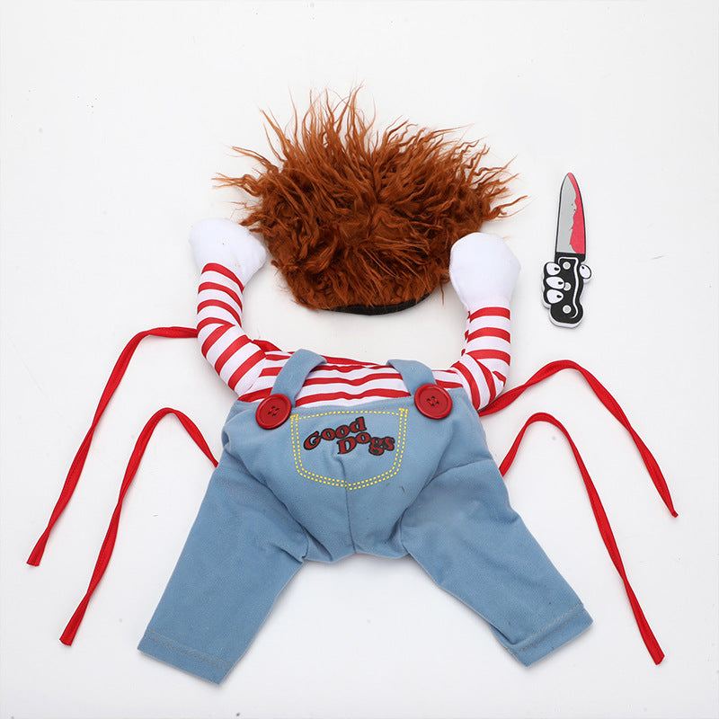 Halloween Pet Costume Pet Dog Funny Clothes Adjustable Dog Cosplay Costume Scary Costume Party Gatherings - X2-Shopping