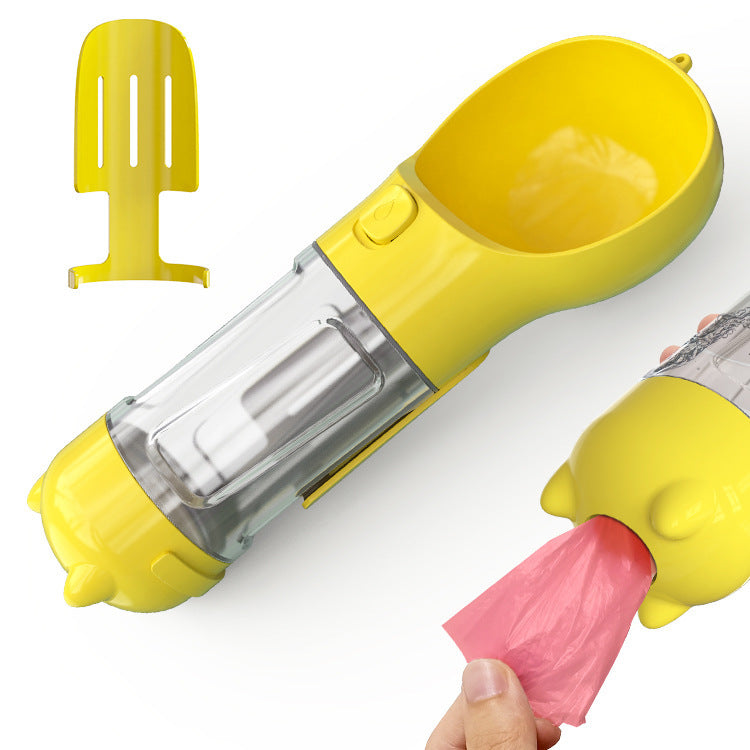 Pet Water Bottle Feeder Bowl Garbage Bag Storage Portable Pet Outdoor Travel 3 In 1 Dog Water Bottle - X2-Shopping