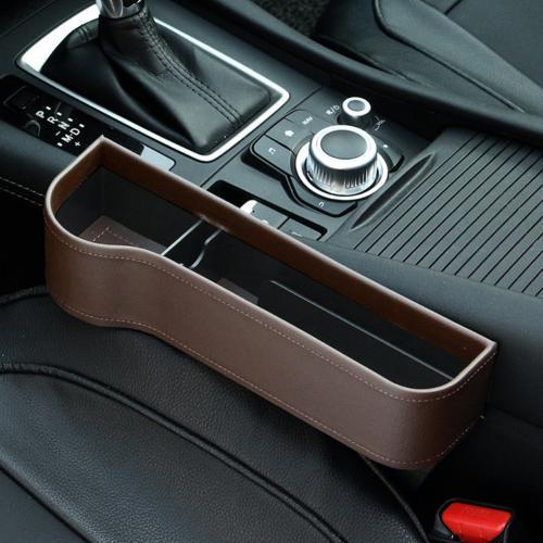 PU-Auto-Organizer, Aufbewahrungsbox für die Sitzlücke, Seitenschlitz für den Autositz, für Geldbörse, Telefon, Münzen, Zigaretten, Schlüssel, Karten, Autozubehör