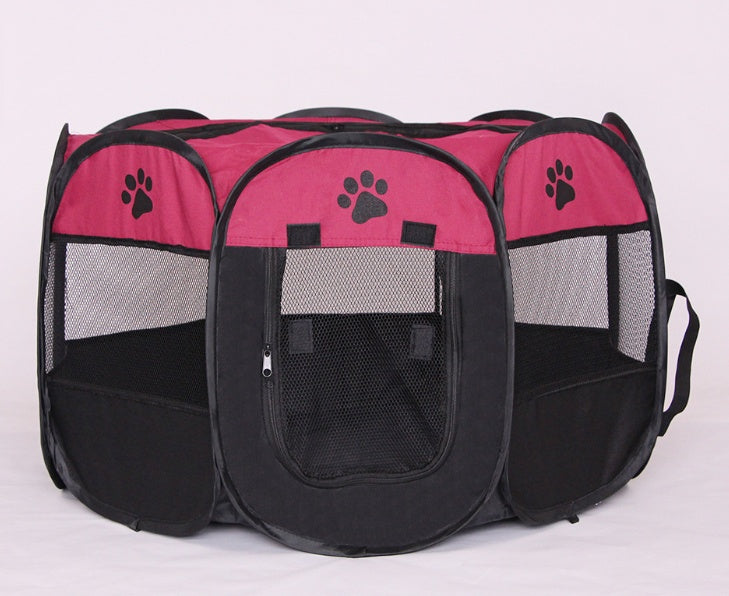 Fast folding octagonal pet fence, 600D Oxford cloth, waterproof and catching cat, dog cage, pet cage - X2-Shopping