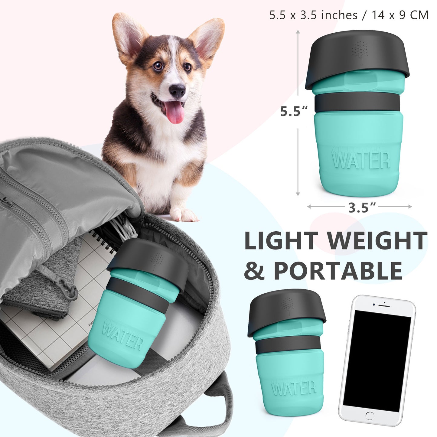 Pet Outdoor Foldable Bottle Dog Travel Water Bottle Dog Water Dispenser - X2-Shopping