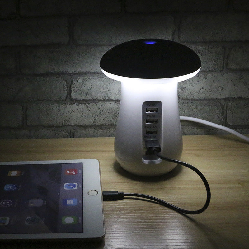 مصباح فطر متعدد الوظائف 2 في 1 حامل مصباح LED وشاحن USB ولوازم المكتب المنزلي
