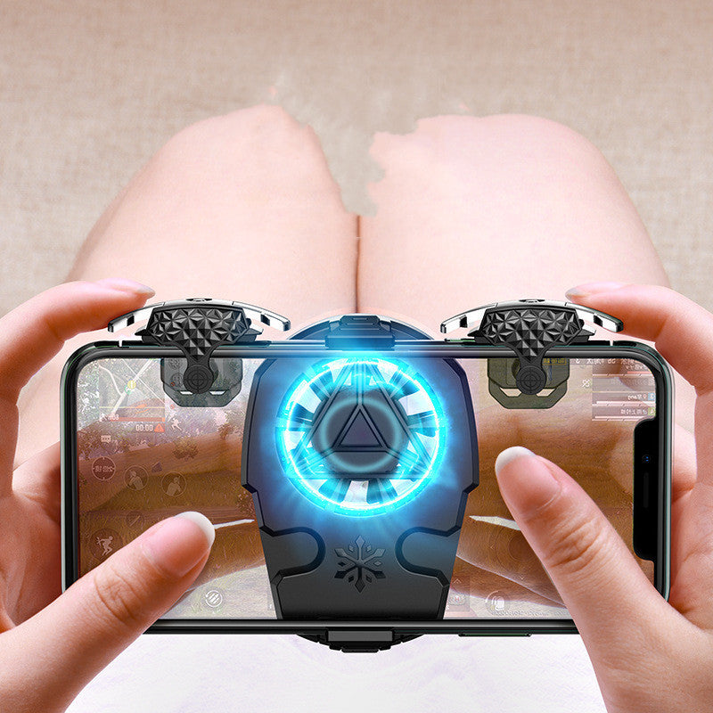 Kompatibel mit Apple, Multifunktions-Handy-USB-Spiel-Kühlsystem-Lüfter Gamepad-Halter Ständer Kühler für Telefon