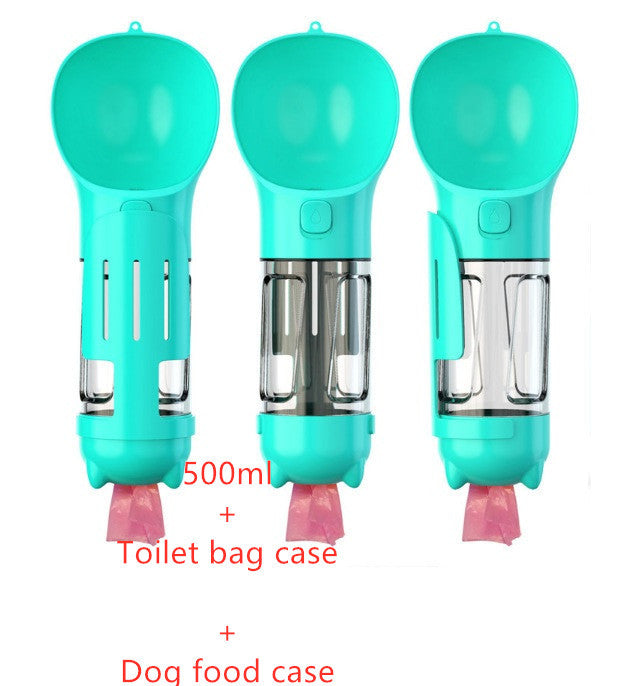 Pet Water Bottle Feeder Bowl Garbage Bag Storage Portable Pet Outdoor Travel 3 In 1 Dog Water Bottle - X2-Shopping