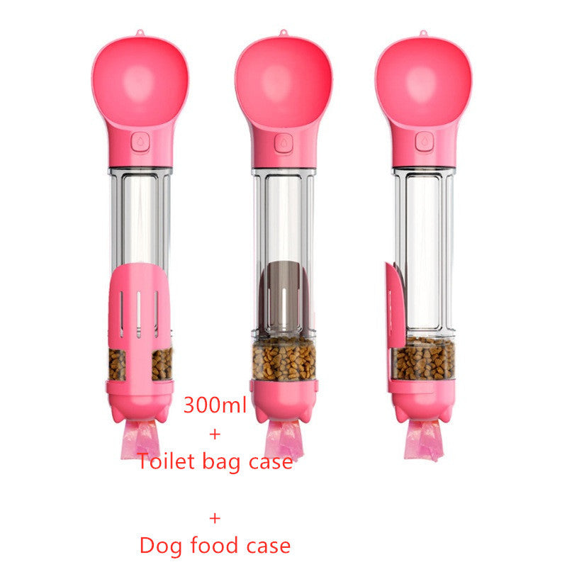 Pet Water Bottle Feeder Bowl Garbage Bag Storage Portable Pet Outdoor Travel 3 In 1 Dog Water Bottle - X2-Shopping