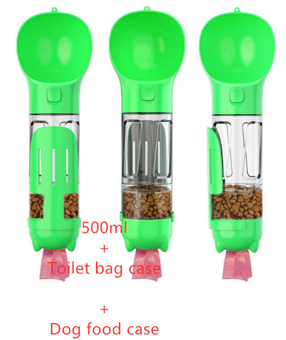 Pet Water Bottle Feeder Bowl Garbage Bag Storage Portable Pet Outdoor Travel 3 In 1 Dog Water Bottle - X2-Shopping