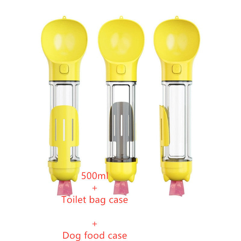 Pet Water Bottle Feeder Bowl Garbage Bag Storage Portable Pet Outdoor Travel 3 In 1 Dog Water Bottle - X2-Shopping