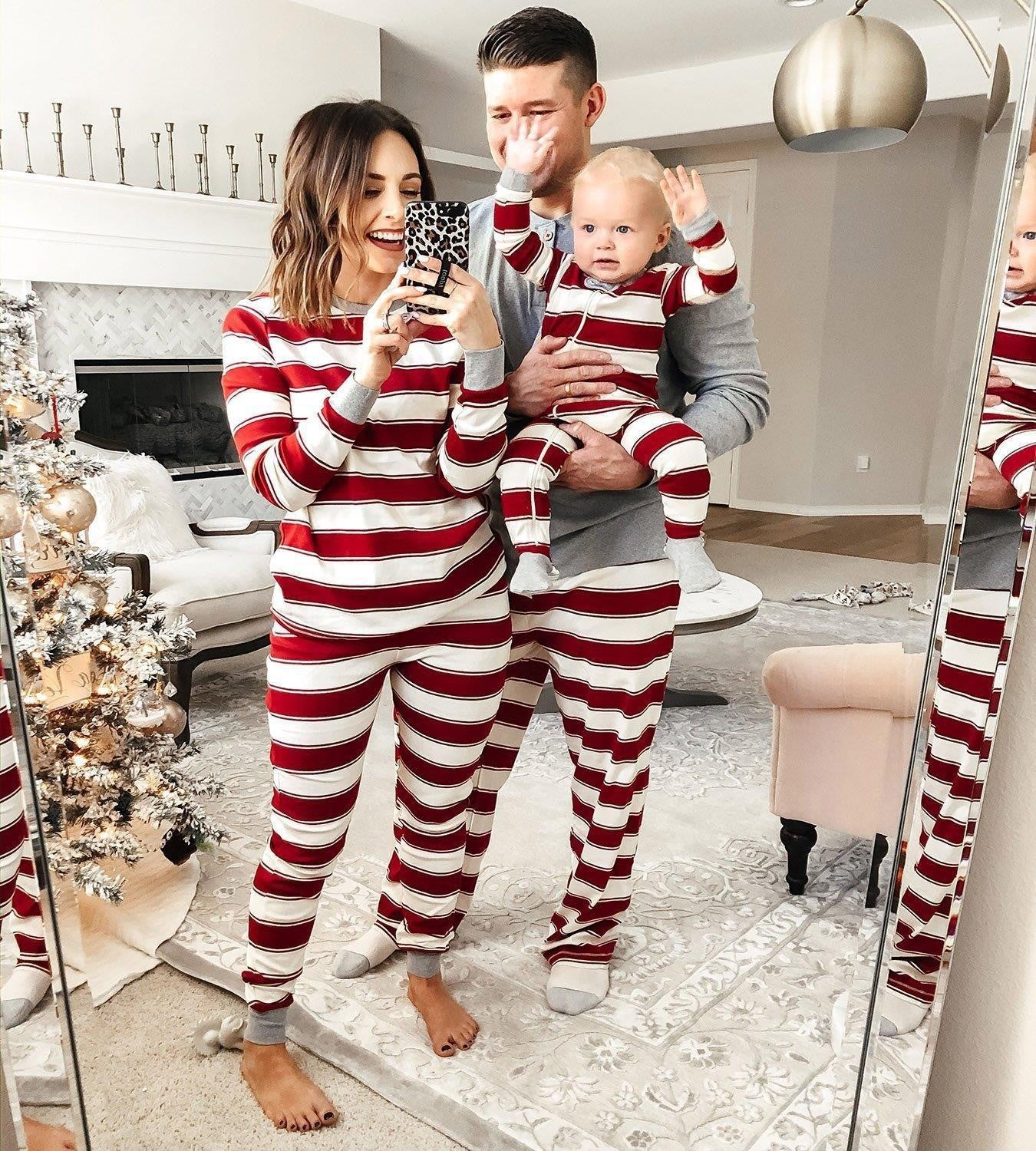 Parent-child Striped Christmas Family Set - X2-Shopping