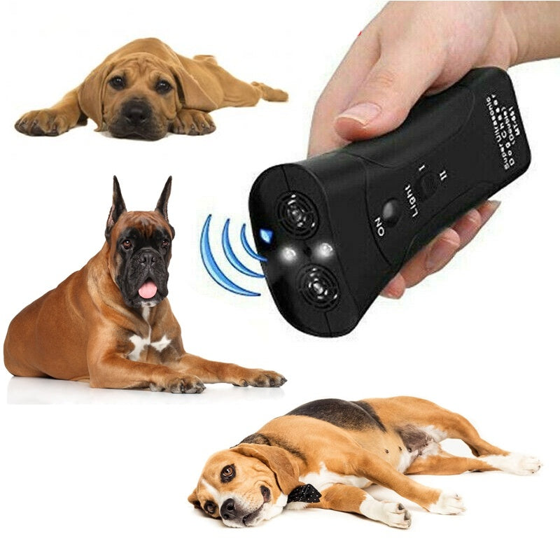 3-in-1 Anti Barking Dog Training Device Ultrasonic Dog Training Repeller LED Flashlight - X2-Shopping