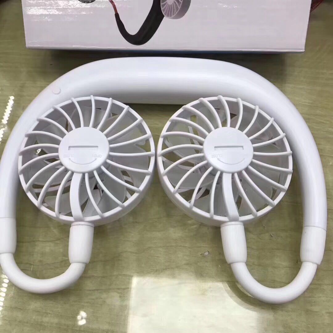Aufladen tragbarer Lazy Fan Student Desktop Fan Hängender Halsventilator
