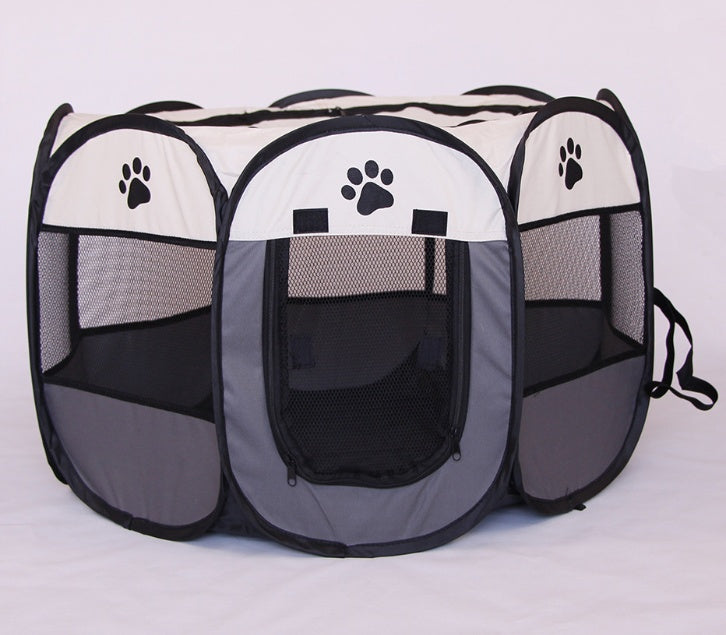 Fast folding octagonal pet fence, 600D Oxford cloth, waterproof and catching cat, dog cage, pet cage - X2-Shopping