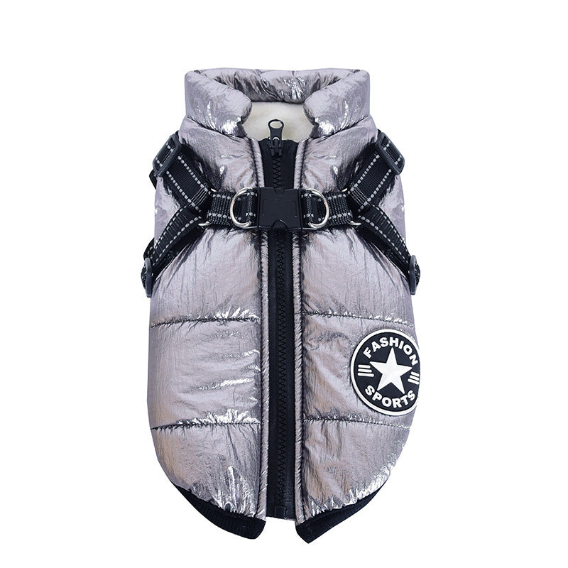 Dog Clothes Chest Back Integrated Cotton Vest Pet Cotton Clothes Winter Clothes - X2-Shopping