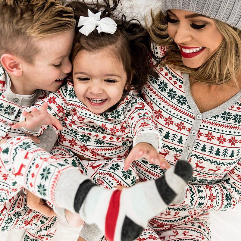 Christmas Pajamas Family Matching New Year Father Mother Kids Baby Look Clothes Set Dad Mom And Daughter Son Pyjamas Outfit - X2-Shopping