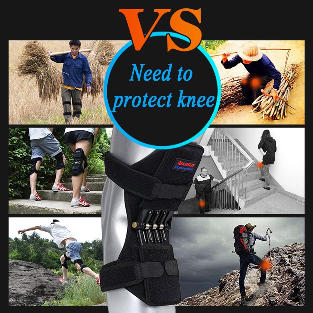 Hochwertige Knieorthese Patella Booster Spring Knieorthese Unterstützung für Bergsteigen Squat Sports Knee Booster