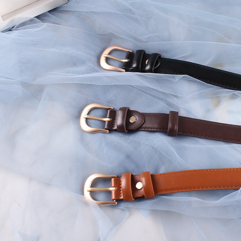 Women's Belt Brown Belt Casual Simple All-matching Jeans Ornament Pant Belt