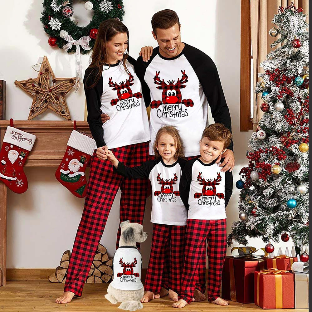 Family Christmas Pajamas Matching Sets Christmas Sleepwear Parent-Child Pjs Outfit For Christmas Holiday Xmas Party - X2-Shopping