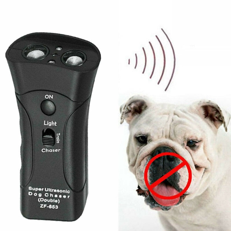 3-in-1 Anti Barking Dog Training Device Ultrasonic Dog Training Repeller LED Flashlight - X2-Shopping