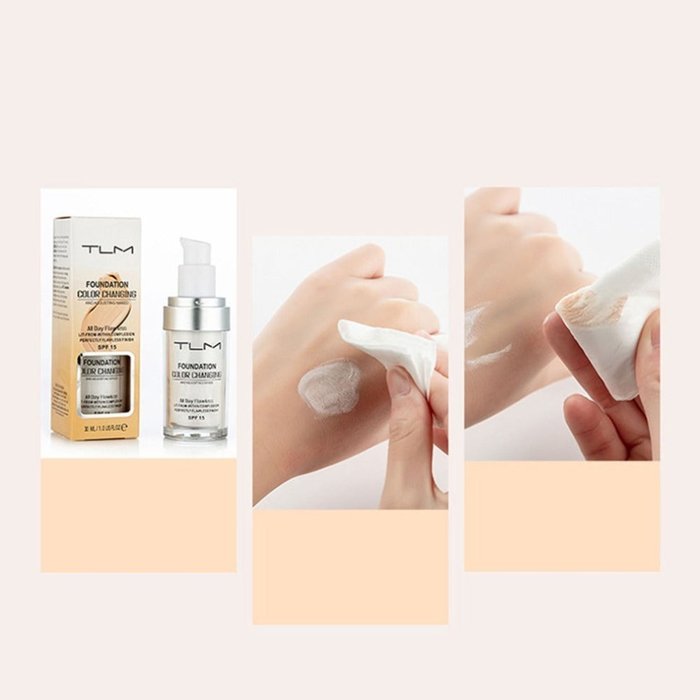 Temperatur Liquid Foundation Concealer Tragbare natürliche Farbe Make-up Foundation BB Concealer