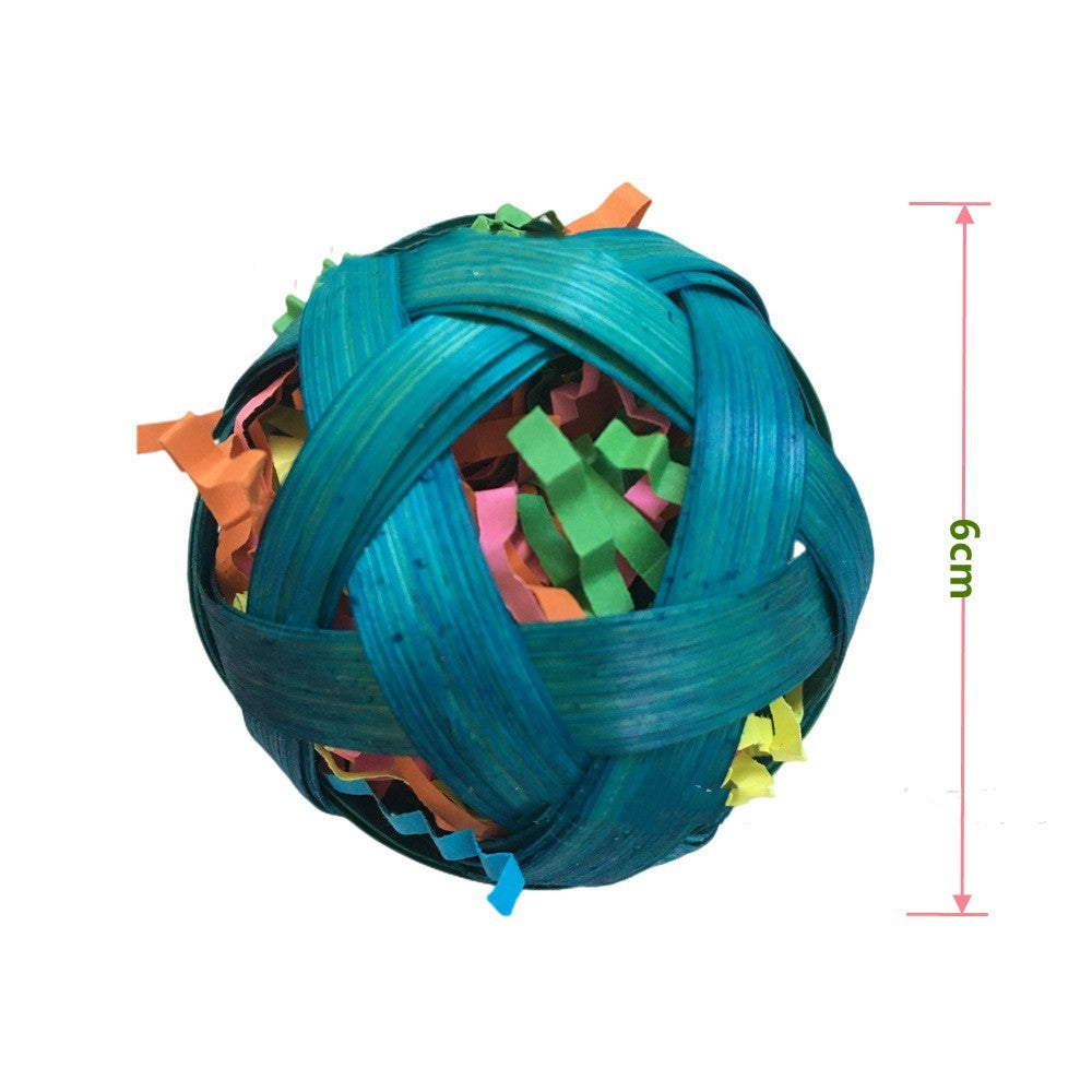 Natural Bamboo Woven Toy Ball Feeding Foraging Toy - X2-Shopping