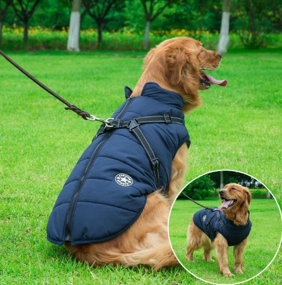 Dog Clothes Chest Back Integrated Cotton Vest Pet Cotton Clothes Winter Clothes - X2-Shopping