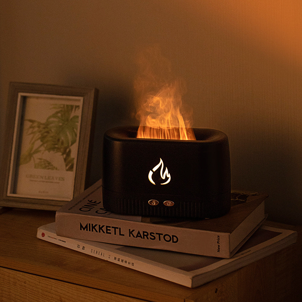 Fabrikpreis Flammenbefeuchter Aromadiffusoren Maschine Home Schlafzimmer Stille Ätherisches Öl Flammenaromadiffusor