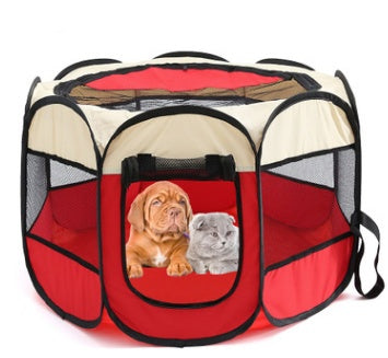 Fast folding octagonal pet fence, 600D Oxford cloth, waterproof and catching cat, dog cage, pet cage - X2-Shopping