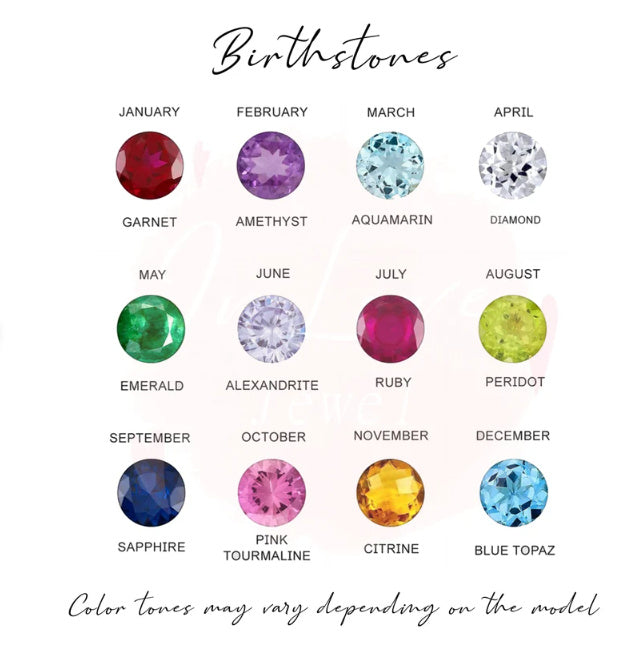 1-6 Birthstone Order Family Mother 925K Silver Dainty Ring