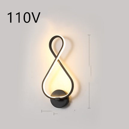 مصباح حائط LED لغرفة النوم بتصميم بسيط على الطراز الاسكندنافي