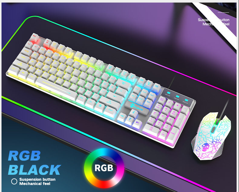 Kuiying T6RGB leuchtendes Tastatur- und Mausset