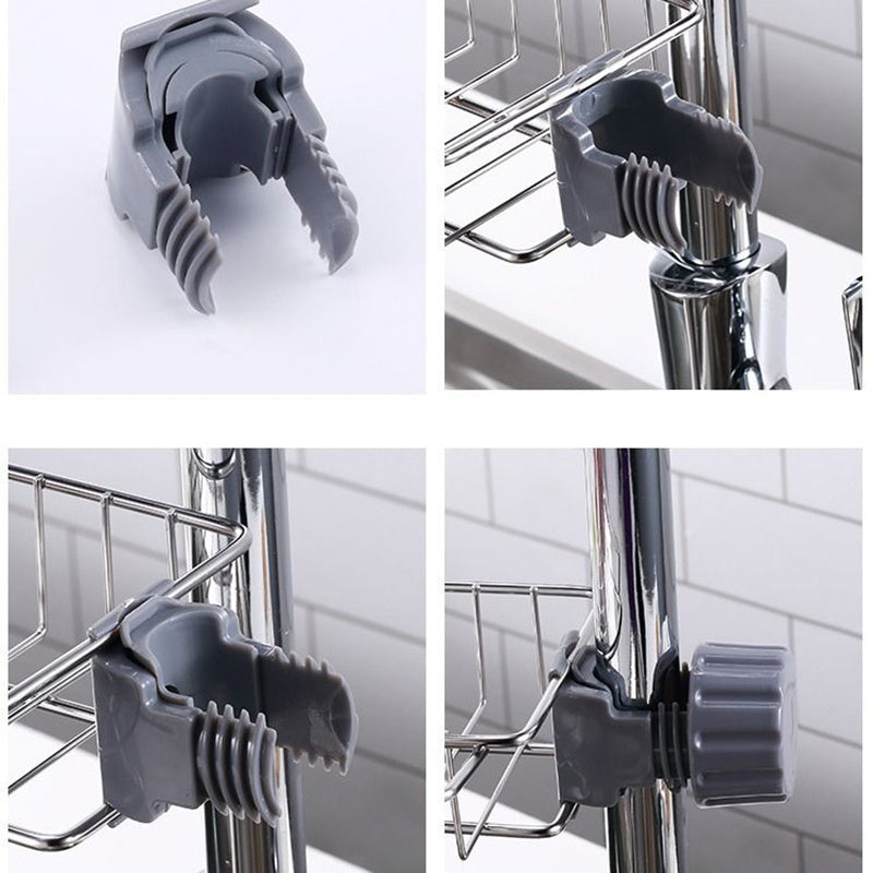 Einstellbare Waschbecken Abfluss Rack Schwamm Lagerung Wasserhahn Halter Seife Abtropffläche Regal Korb Organizer Küche Bad Zubehör