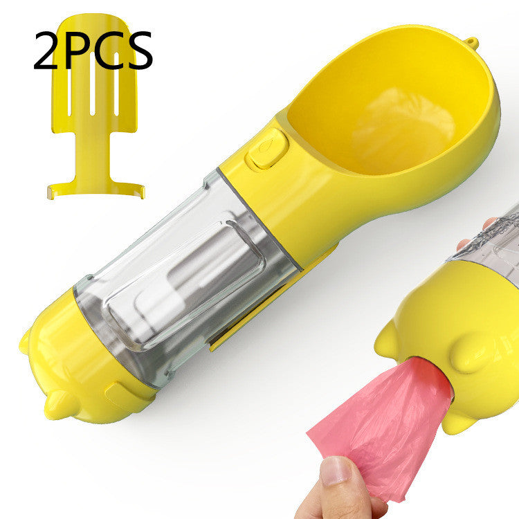 Pet Water Bottle Feeder Bowl Garbage Bag Storage Portable Pet Outdoor Travel 3 In 1 Dog Water Bottle - X2-Shopping