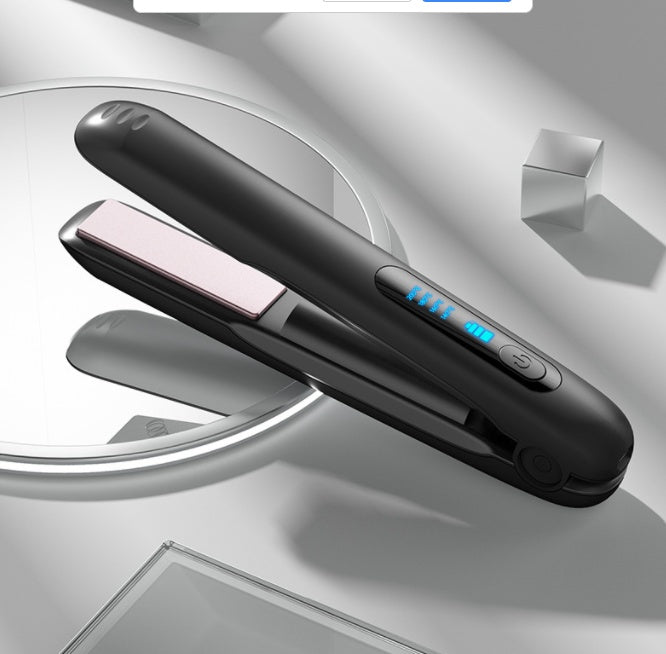 مكواة فرد الشعر اللاسلكية الصغيرة 2 في 1، بكرة USB 5000 مللي أمبير/ساعة، أقصى درجة حرارة 200 درجة، مكواة تجعيد لاسلكية محمولة، 4 مستويات للاستخدام الجاف والرطب