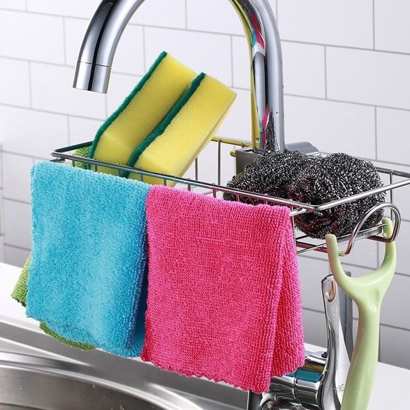 Einstellbare Waschbecken Abfluss Rack Schwamm Lagerung Wasserhahn Halter Seife Abtropffläche Regal Korb Organizer Küche Bad Zubehör