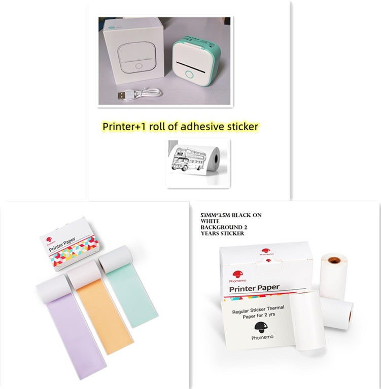 Tragbarer Mini-Thermo-Etikettendrucker für zu Hause, Fotodrucker, Drucker für falsche Fragen, Bluetooth-kompatibel, Mini-Etikettendrucker, Preisschild