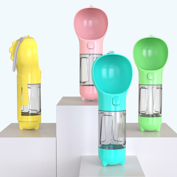 Pet Water Bottle Feeder Bowl Garbage Bag Storage Portable Pet Outdoor Travel 3 In 1 Dog Water Bottle - X2-Shopping
