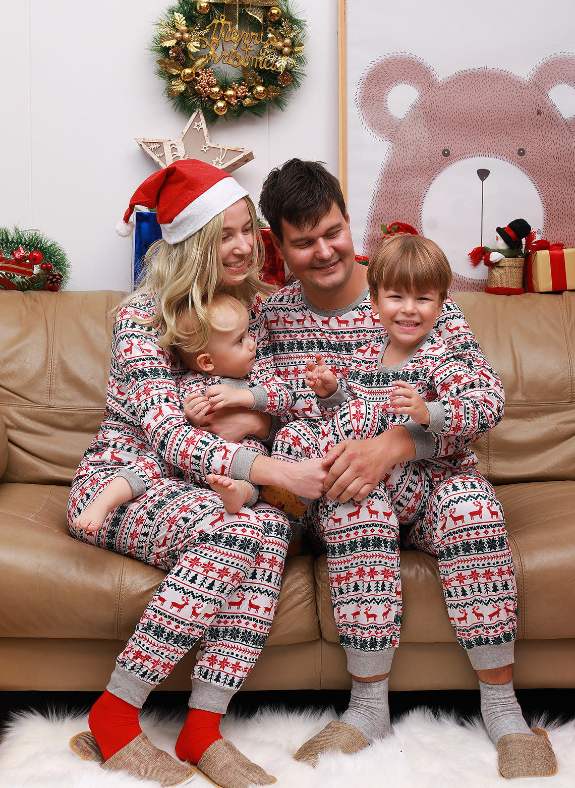 Christmas Pajamas Family Matching New Year Father Mother Kids Baby Look Clothes Set Dad Mom And Daughter Son Pyjamas Outfit - X2-Shopping