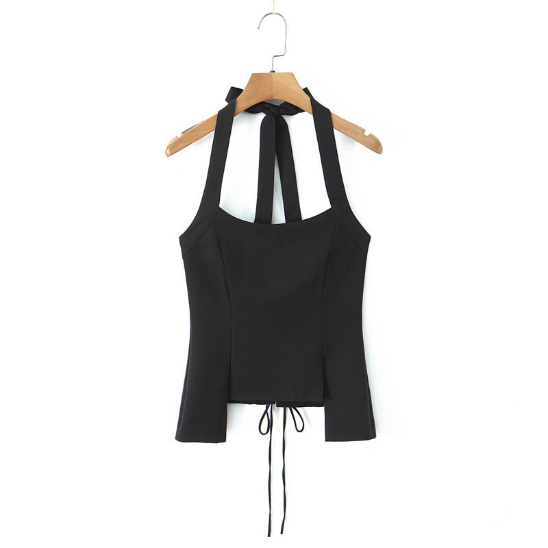 Sweet Halter Chic Back Lace-up Vest Sexy