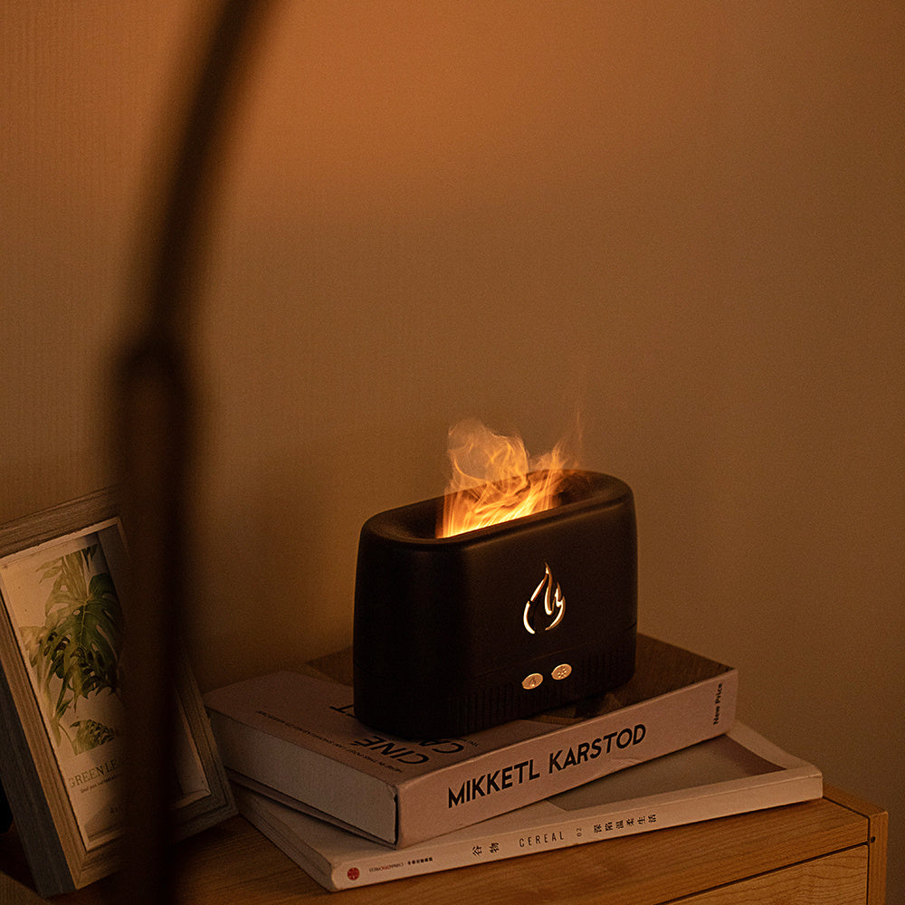 Fabrikpreis Flammenbefeuchter Aromadiffusoren Maschine Home Schlafzimmer Stille Ätherisches Öl Flammenaromadiffusor