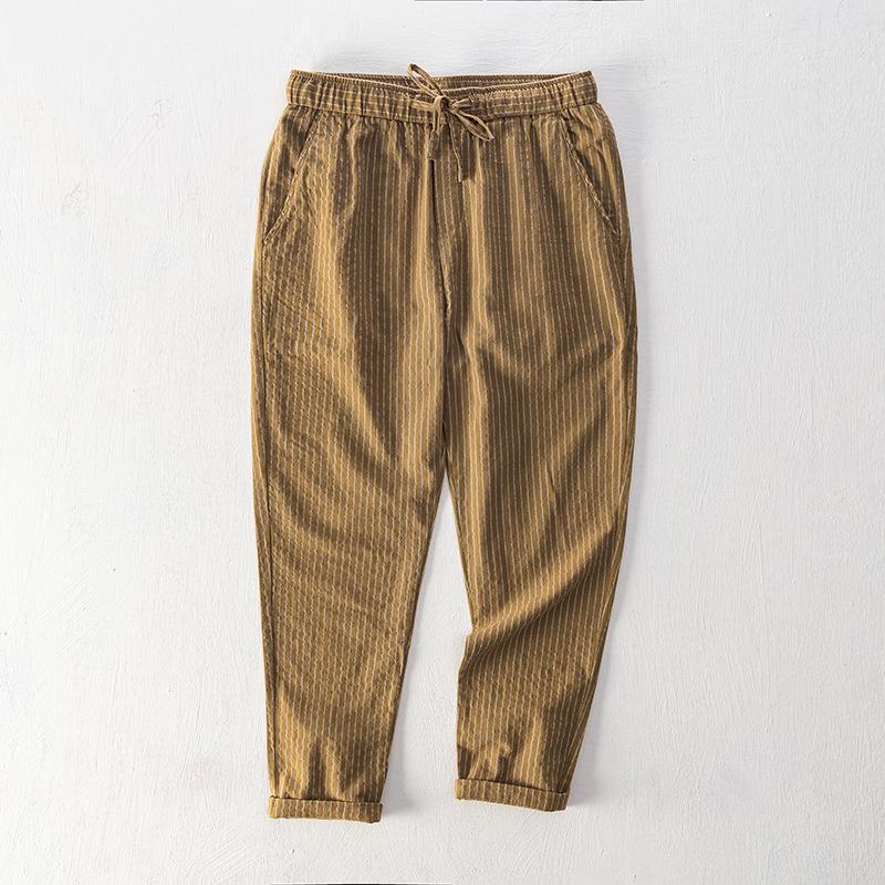Simple Tether Casual Men's Contrast Color Striped Ankle-length Pants