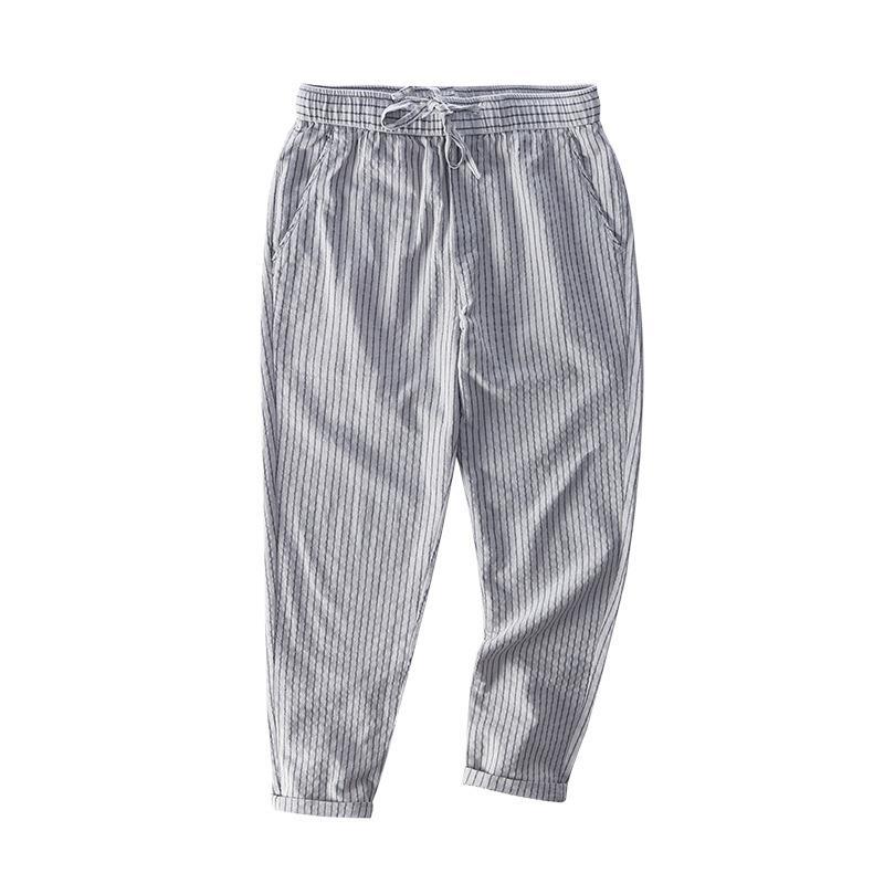 Simple Tether Casual Men's Contrast Color Striped Ankle-length Pants