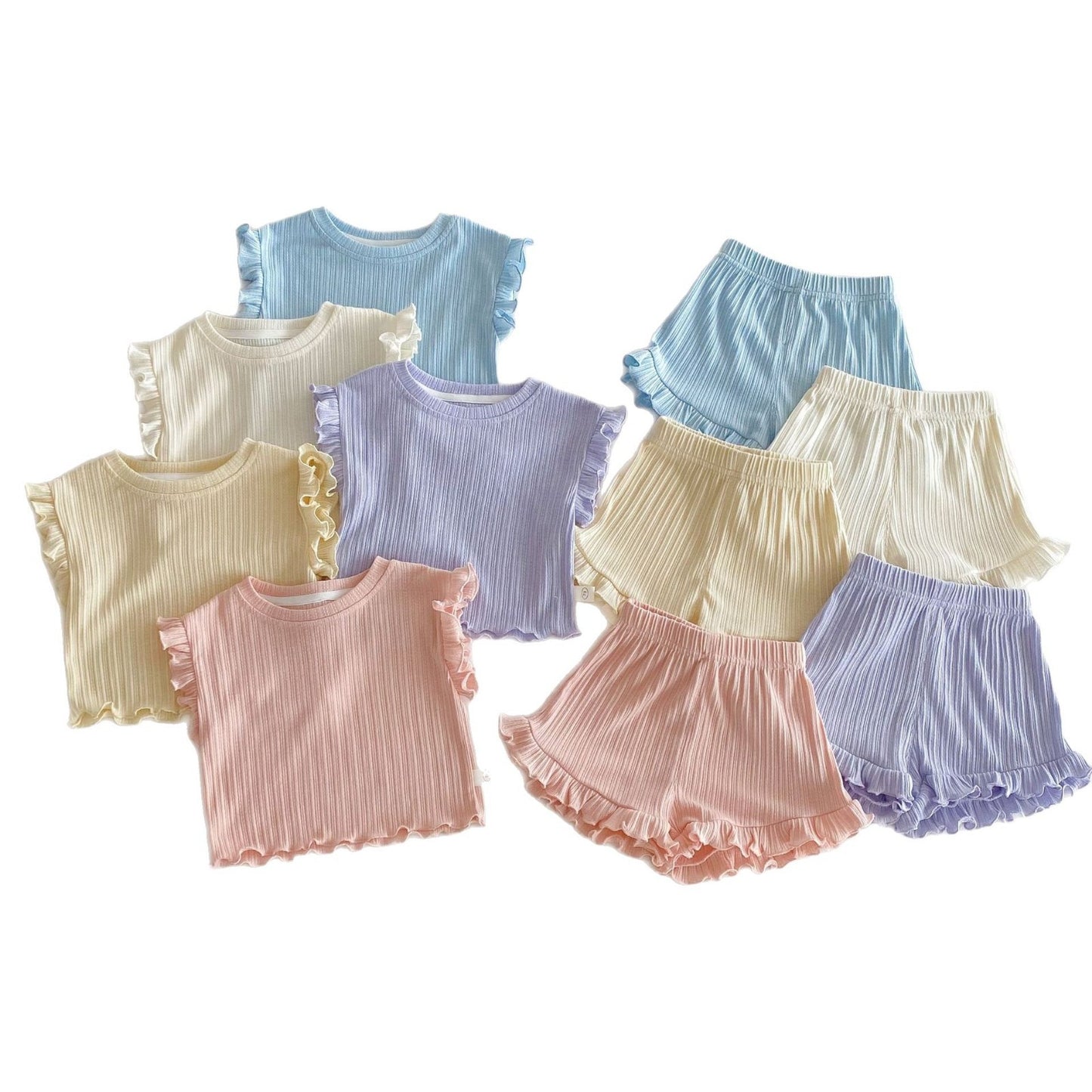 Holzohrweste Baby Modische Shorts im koreanischen Stil Mode Zweiteiliger Anzug