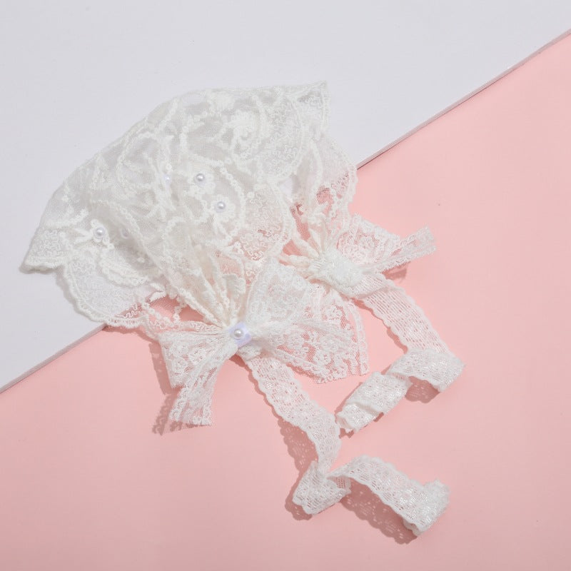 Kinder Spitze Dekor Hut Sommer Dünne Prinzessin Pflege Tür Bogen Baby Mädchen Haar Band