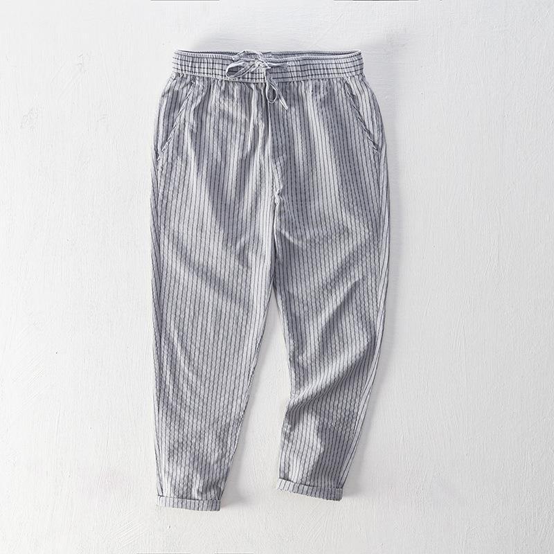 Simple Tether Casual Men's Contrast Color Striped Ankle-length Pants