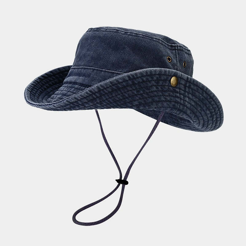 Spring And Summer New Patchwork Big Brim Washed Old Fishing Alpine Cap